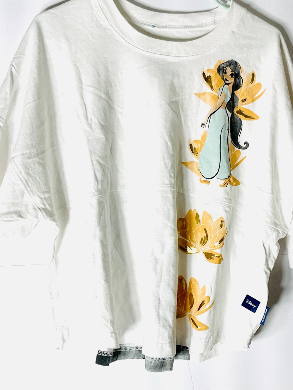 Disneyland Resort Princess Jasmine Spirit Jersey Large 100% Cotton Aladdin Gold